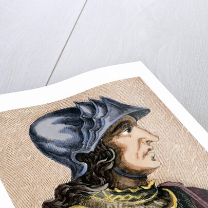 Theodoric II. (died 466). Was the eight of Visigoths from 543 to 466. Engraving. Colored by Anonymous