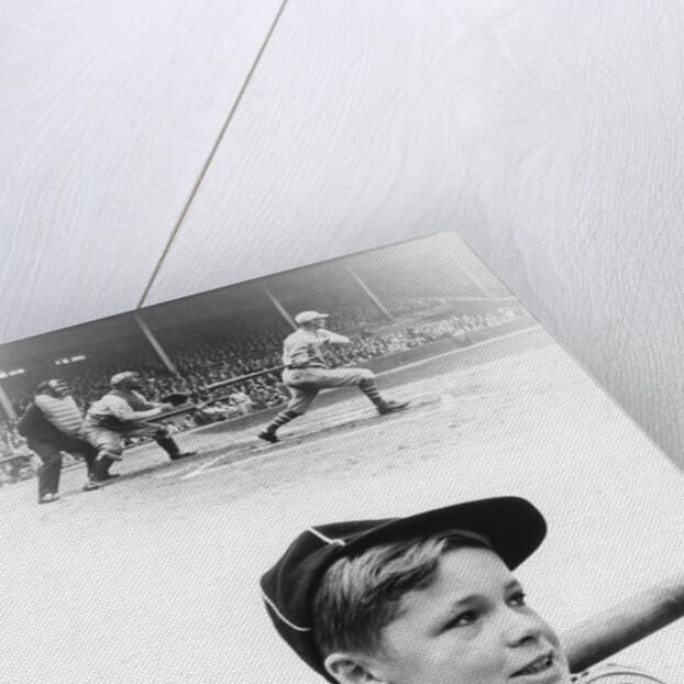 1930s boy daydreaming about professional baseball by Anonymous