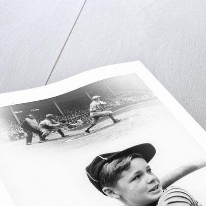 1930s boy daydreaming about professional baseball by Anonymous