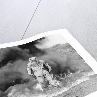 1960s fireman in asbestos suit by Anonymous