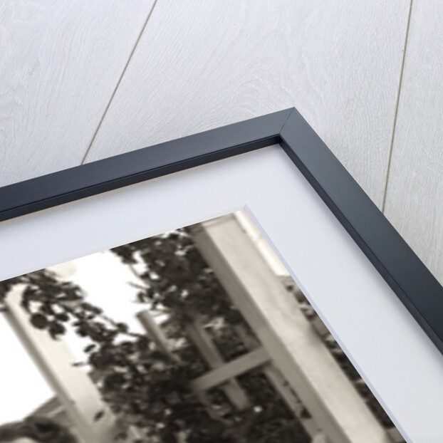 1950s family of four behind picket fence by Anonymous