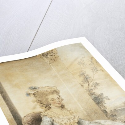 Portrait of Queen Charlotte, Seated by a Table with a Landscape Beyond by John Downman