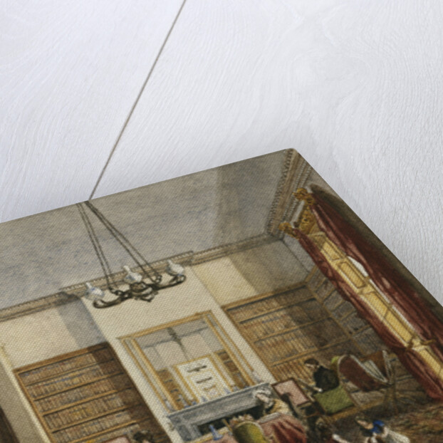 The Library at Thirlestaine House, Cheltenham attributed to Miss Georgiana or Miss Harriet Rushout-Bowles by Anonymous