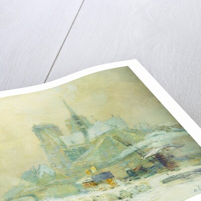 View of Notre Dame, Paris, from the Quai de la Tournelle: Snow Effect by Albert Lebourg