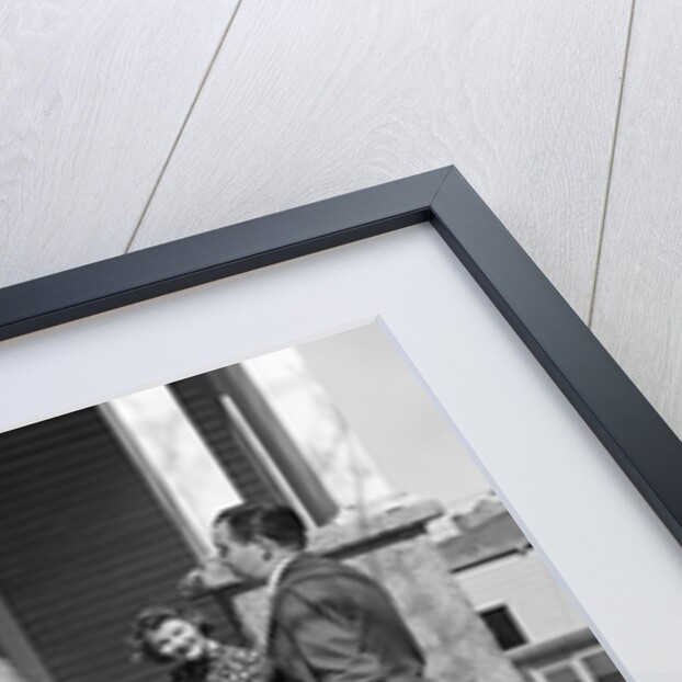1930s three men courting a woman on a front porch by Anonymous