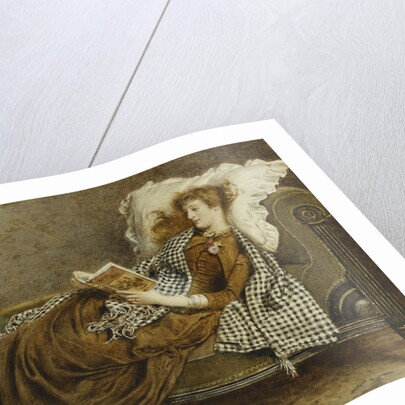 A Young Lady Reading in an Interior by George Goodwin Kilburne