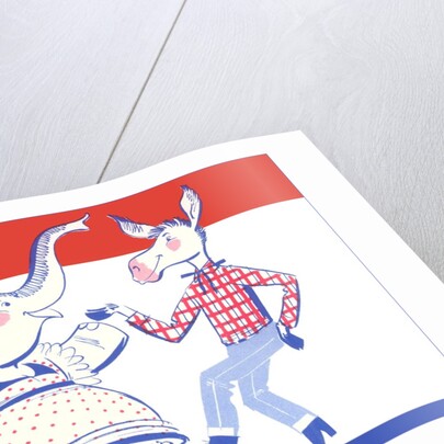 Elephant Dancing with Donkey Political Poster by Anonymous