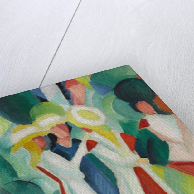 Three Girls in Yellow Straw Hats I by August Macke