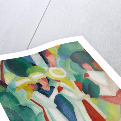 Three Girls in Yellow Straw Hats I by August Macke