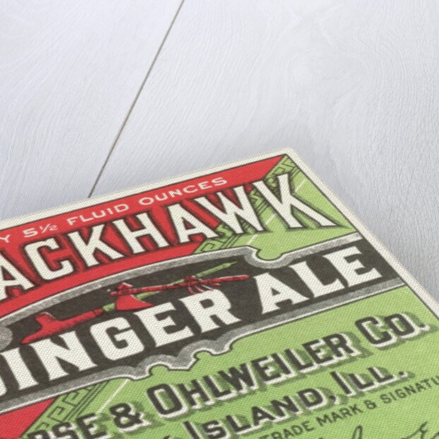 Blackhawk ginger ale label by Anonymous