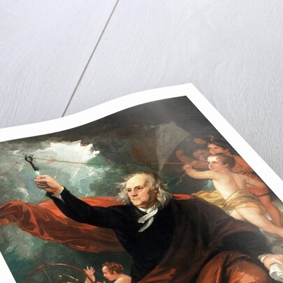Benjamin Franklin Drawing Electricity from the Sky by Benjamin West