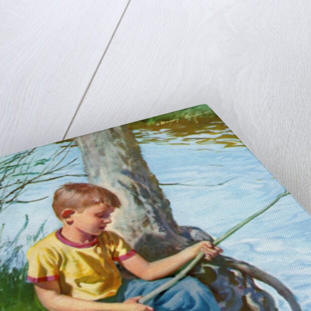 Young Boy at a Fishing Hole. by Anonymous