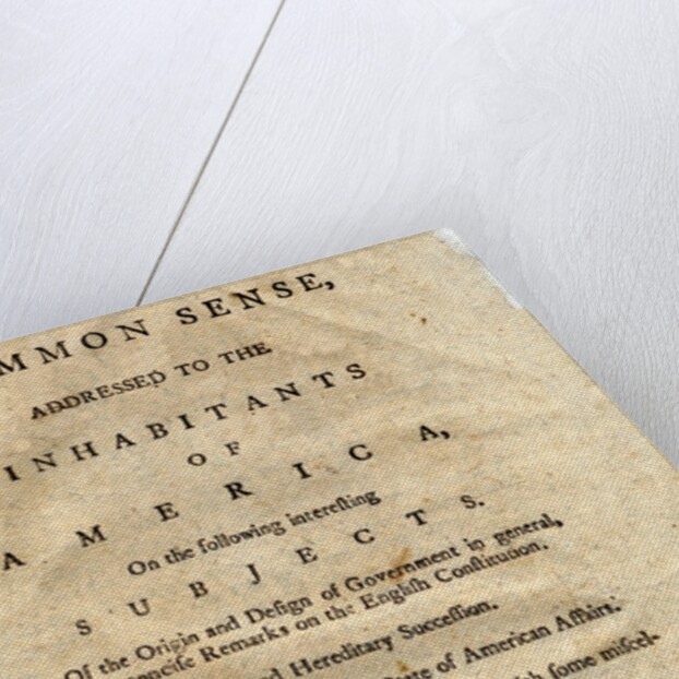 Title page from Thomas Payne's Common Sense pamphlet by Anonymous