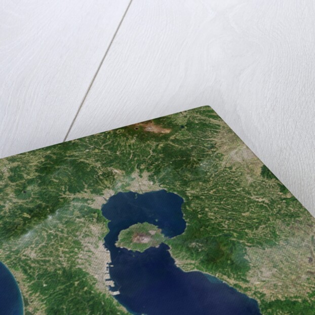 Satellite View of Sakura-jima Volcano in Japan by Anonymous