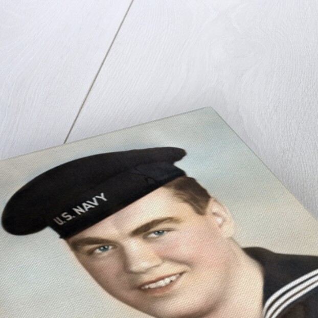Young sailor's formal US Navy portrait, ca. 1942. by Anonymous