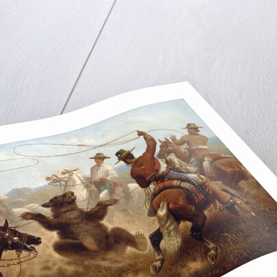 Cowboys Roping a Bear by James Walker