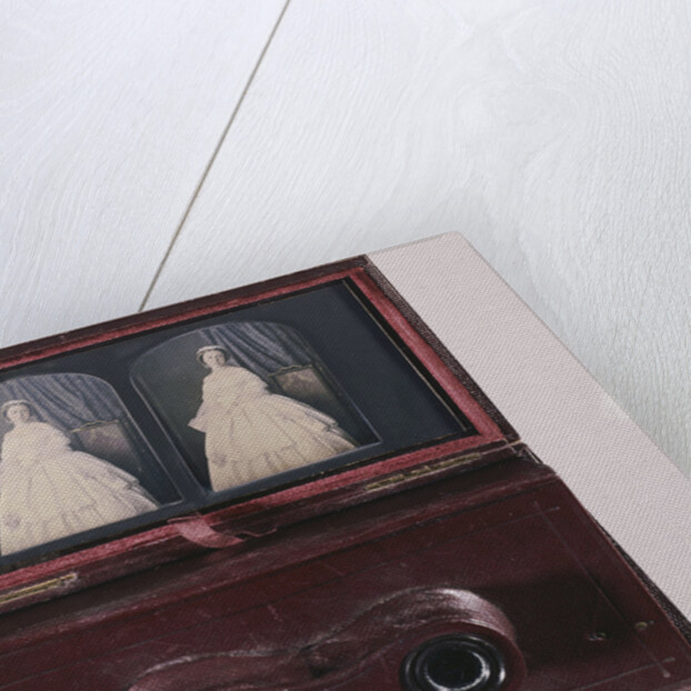 Queen Victoria's Daughter, Victoria, Princess Royal, circa 1856, in velvet-lined maroon leather folding case with collapsible viewing lenses by Anonymous