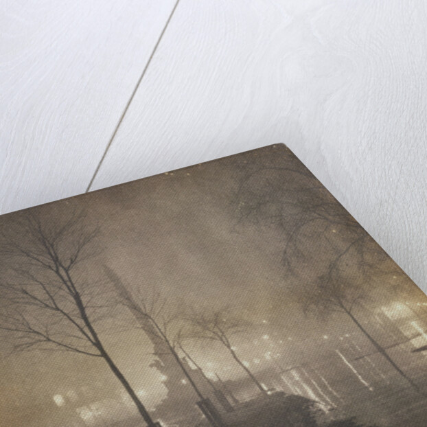 A Wet Night, Columbus Circle, New York by William A. Fraser