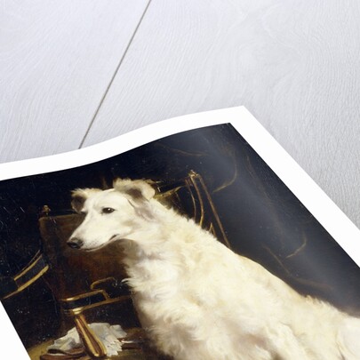 A Borzoi by a Chair by St. George Hare