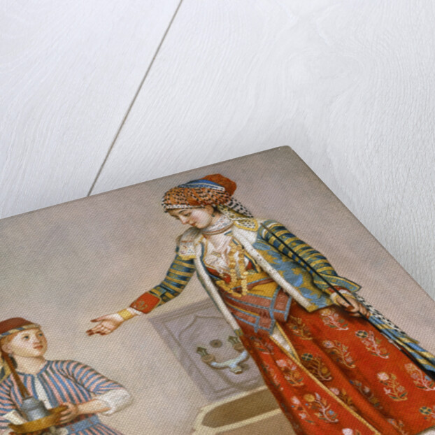 A Woman in Turkish Costume in a Hamam Instructing Her Servant by Jean-Etienne Liotard
