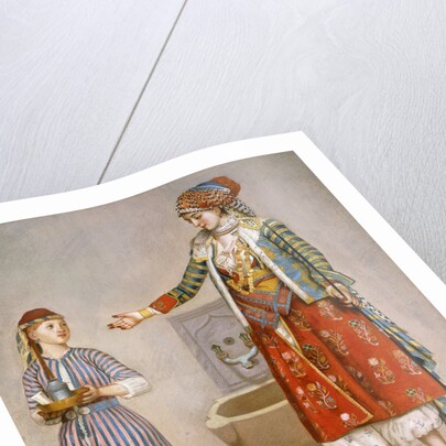 A Woman in Turkish Costume in a Hamam Instructing Her Servant by Jean-Etienne Liotard