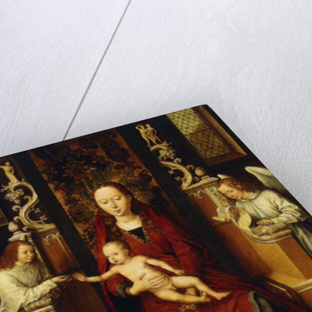 The Virgin and Child Enthroned with Two Angels by Hans Memling