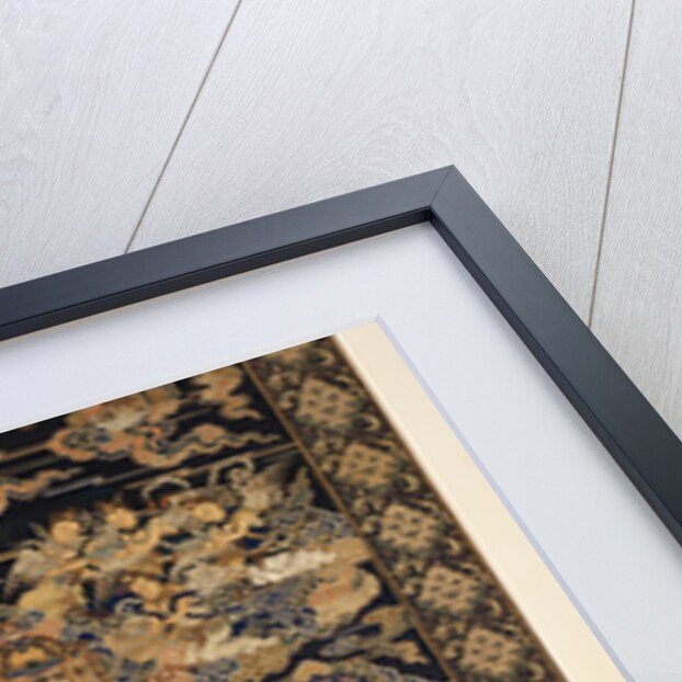 A rare silk brocade hanging of the Buddhist paradise, Lampas, with the Buddha in three mudras, representing the Past, Present and Future above Eighteen Luohans by Anonymous