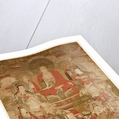 Chinese hanging scroll with Buddhas by Anonymous