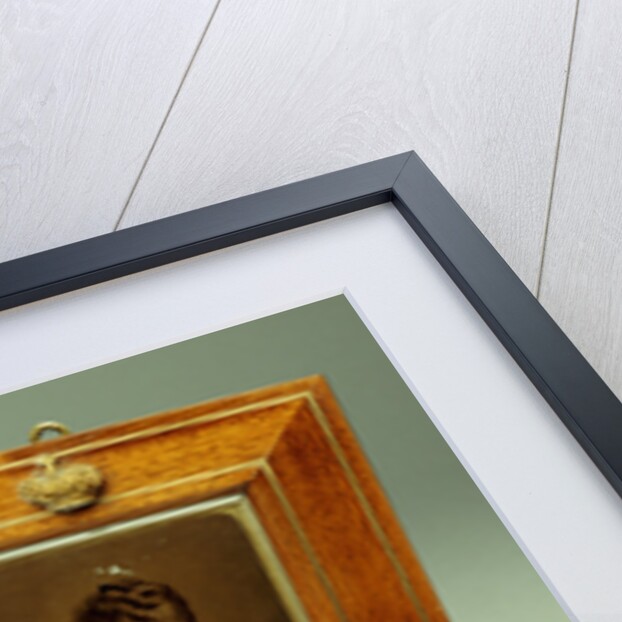 A pair of hand-coloured photos of Tsar Nicholas II & Alexandra and a cylindrical bowentie silver-mounted bell-push, marked Faberge by Anonymous