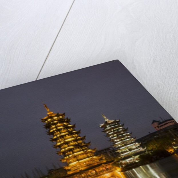 Sun and Moon Pagodas located on Banyan Lake, Guilin, China by Anonymous