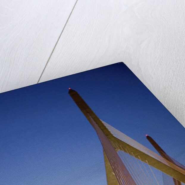 The Leonard P. Zakim Bunker Hill Bridge at dusk by Anonymous