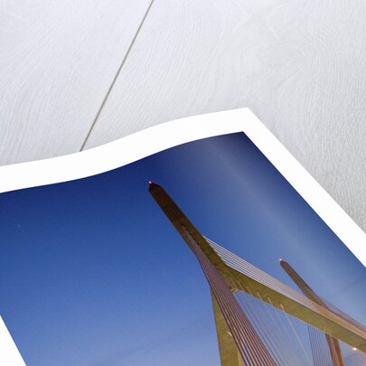 The Leonard P. Zakim Bunker Hill Bridge at dusk by Anonymous