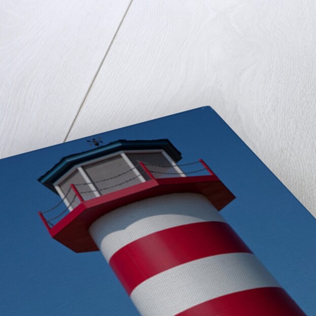 Grafton Illinois red and white striped lighthouse by Anonymous