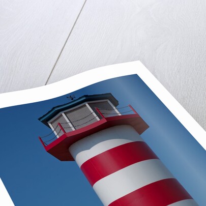 Grafton Illinois red and white striped lighthouse by Anonymous