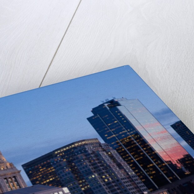 Boston Skyline at sunset features Commerce House Tower, Boston, MA. by Anonymous