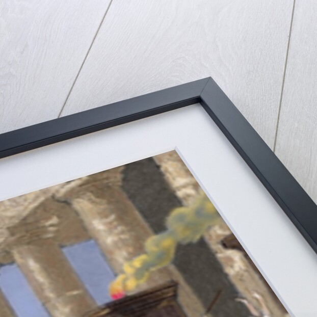 Sack of Rome by the Visigoths led by Alaric I in 410. Colored engraving. by Anonymous