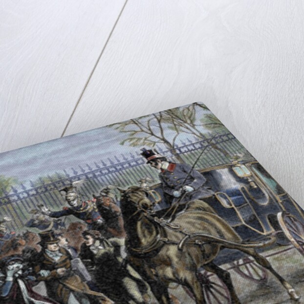 French Liberal Revolution (February 1848). Louis Philippe and his family out of the Tuileries Palace by Anonymous