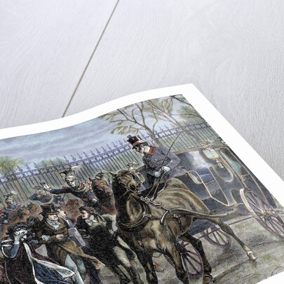 French Liberal Revolution (February 1848). Louis Philippe and his family out of the Tuileries Palace by Anonymous