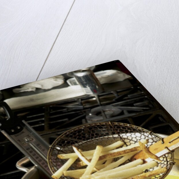 French fries in oil by Anonymous