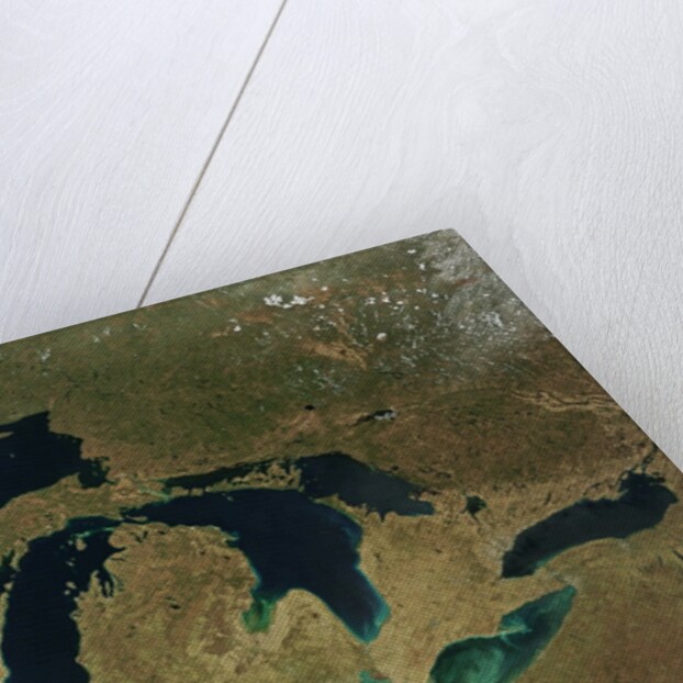 Satellite image of the Great Lakes in early spring by Anonymous