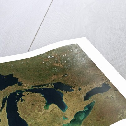 Satellite image of the Great Lakes in early spring by Anonymous