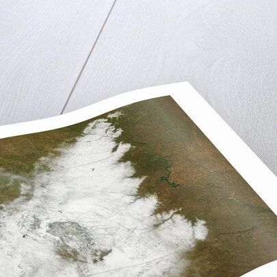 Satellite image of early season blizzard in the northern great plains by Anonymous