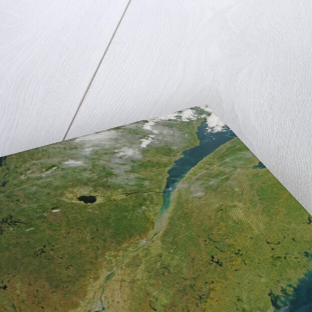 Satellite image of eastern Canada with fall colors by Anonymous