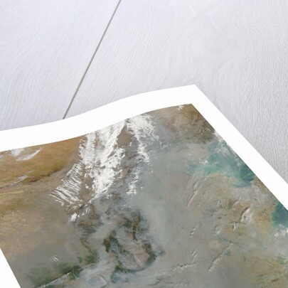 Satellite image of smog and haze over Harbin, in north eastern China by Anonymous