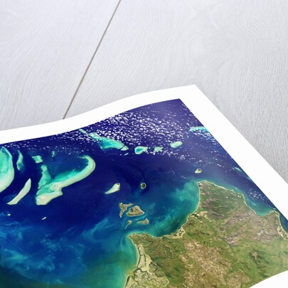Satellite view of Booti Booti National Park, Charlotte Bay and the Great Barrier Reef, Australia by Anonymous