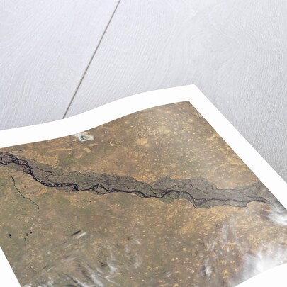 Satellite view of the Volga River in central Russia by Anonymous