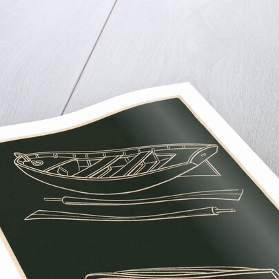 Rowboats and Oars in Black and White by Anonymous