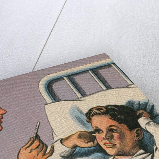 Nurse Taking Boy's Temperature by Anonymous