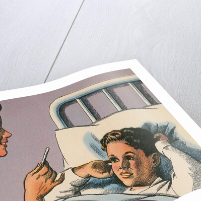Nurse Taking Boy's Temperature by Anonymous