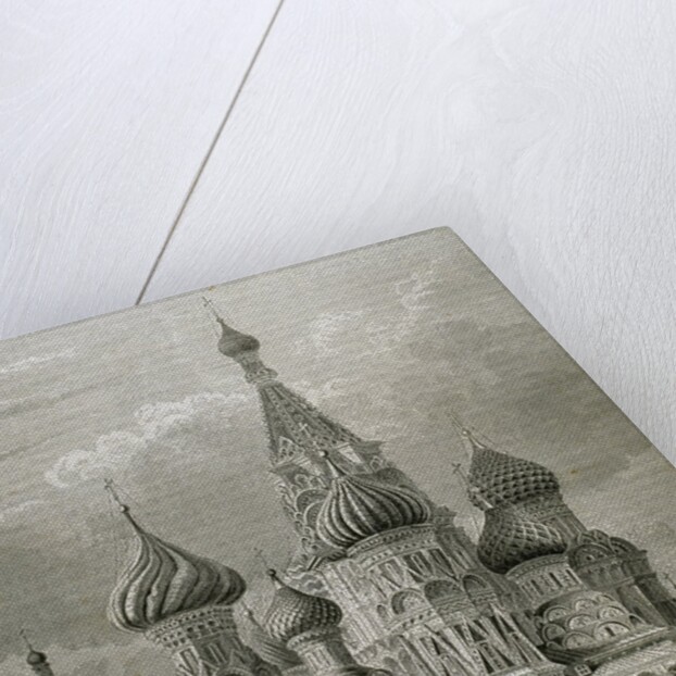 Russia, Moscow, St. Basil's Cathedral, Engraving by Anonymous